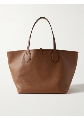 Gucci - Totissima Reversible Textured-leather And Canvas-jacquard Tote - Brown - One size