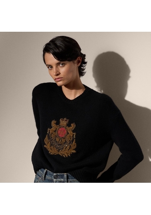 Embroidered Crest Cashmere Jumper