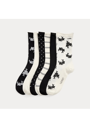 Patterned Stretch Roll-Top Sock 6-Pack