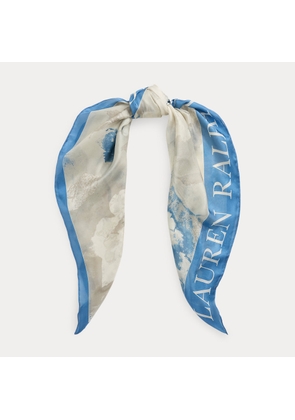 Floral Silk Mesh Square Scarf