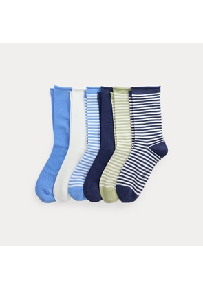 Striped Stretch Roll-Top Sock 6-Pack