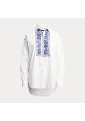Geo-Embroidered Cotton Broadcloth Shirt