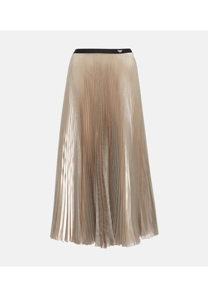 Prada Pleated metallic voile midi skirt