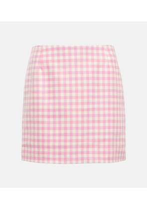 Ami Paris Gingham cotton and wool miniskirt