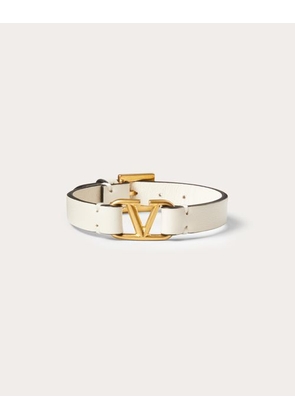 Valentino Garavani VLOGO SIGNATURE CALFSKIN BRACELET Woman LIGHT IVORY UNI