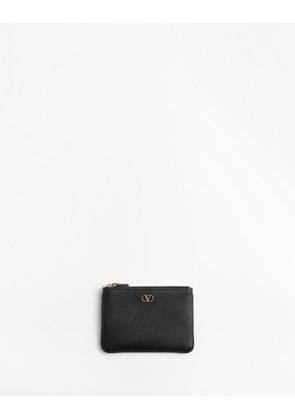 Valentino Garavani VLOGO SIGNATURE GRAINY CALFSKIN CLUTCH BAG Woman BLACK UNI