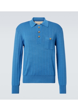 Valentino Ribbed-knit cotton polo sweater