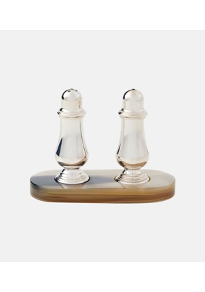Brunello Cucinelli Horn and steel salt and pepper shakers