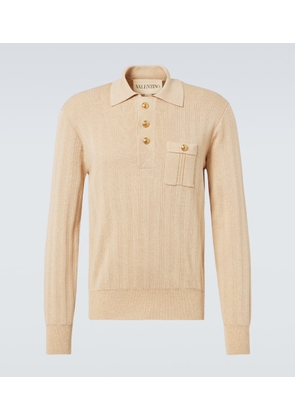 Valentino Ribbed-knit cotton polo sweater