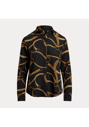 Classic Fit Belting-Print Crepe Shirt