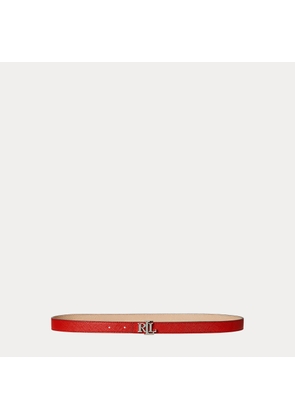 Logo Reversible Crosshatch Skinny Belt