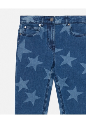 Stella McCartney - Star Print Skinny Jeans, Blue, Size: 14