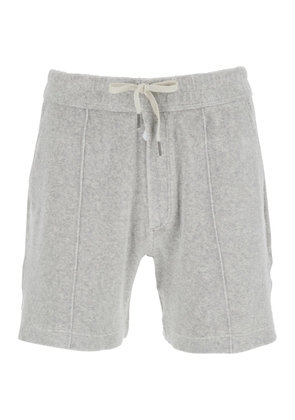 Tom Ford Grey Shorts With Elastic Waist And Drawstring In Cotton Blend Man