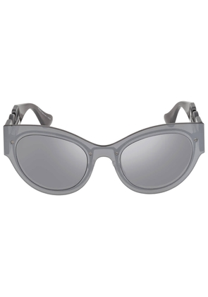 Versace Light Grey Mirrored Silver Cat Eye Ladies Sunglasses VE2234 10016G 53