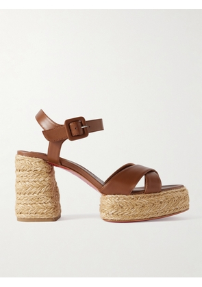 Christian Louboutin - Calakala 85 Leather Espadrille Platform Sandals - Brown - IT36,IT37,IT38,IT39,IT40,IT41,IT42