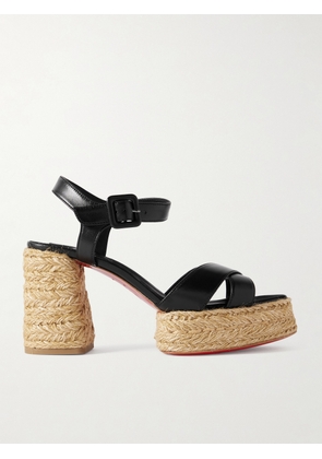 Christian Louboutin - Calakala 85 Leather Espadrille Platform Sandals - Black - IT36,IT37,IT38,IT39,IT40,IT41,IT42
