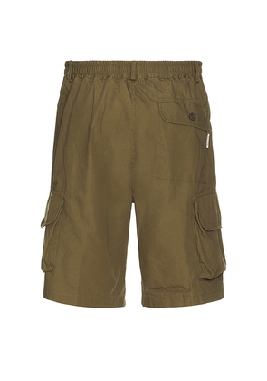 KAPPY DESIGN Ripstop Cargo Shorts in Olive.