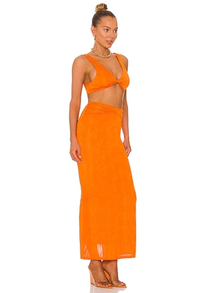 superdown Joana Maxi Skirt Set in Orange. Size M. Also in L, S, XL, XS, XXS.