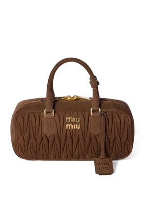 Miu Miu Matelassé Suede Arcadie Top-Handle Bag