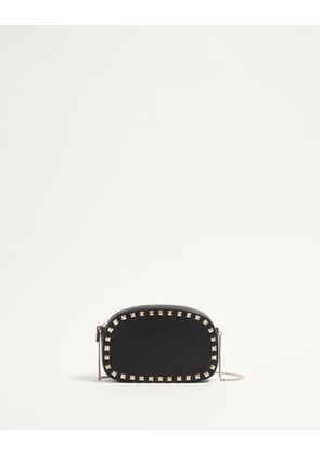 Valentino Garavani MINI ROCKSTUD SHOULDER BAG IN GRAINY CALFSKIN Woman BLACK UNI