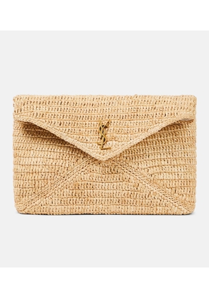 Saint Laurent Cassandre Large raffia pouch