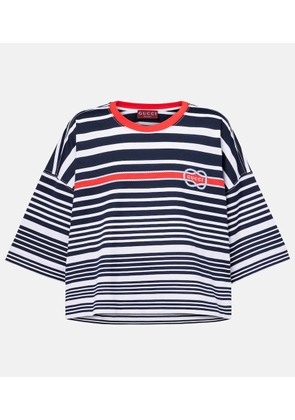Gucci Cropped striped cotton T-shirt