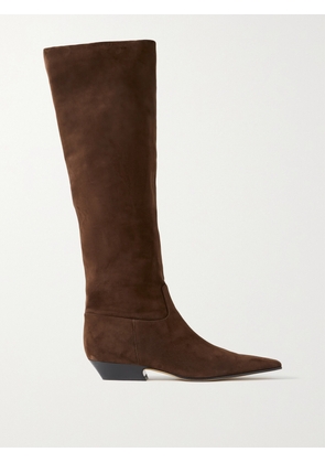 KHAITE - Marfa Suede Knee Boots - Brown - IT36,IT36.5,IT37,IT37.5,IT38,IT38.5,IT39,IT39.5,IT40,IT40.5,IT41