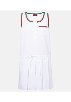 Gucci Web Stripe pleated minidress