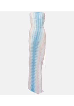 Missoni Zig Zag semi-sheer strapless maxi dress