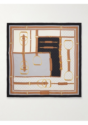 Gucci - Printed Silk-twill Scarf - Gray - One size