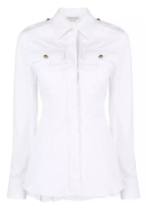Alexander McQueen box-pleat cotton shirt - White