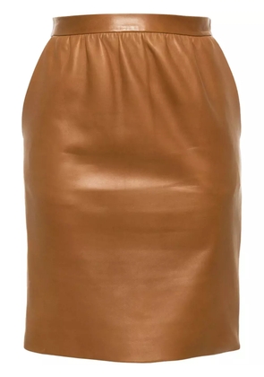 Saint Laurent leather pencil skirt - Brown