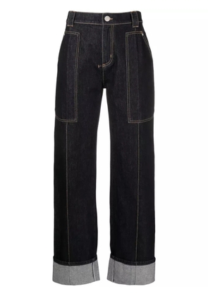 Alexander McQueen turn-up straight-leg jeans - Blue