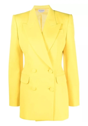 Alexander McQueen double-breasted wool blazer - Yellow