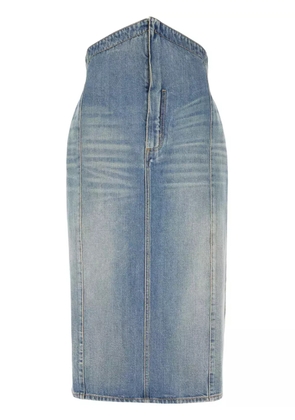 Alexander McQueen denim midi skirt - Blue