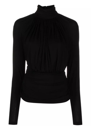 Saint Laurent gathered cut-out top - Black