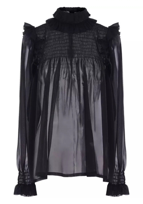 Saint Laurent semi-sheer crepe blouse - Black