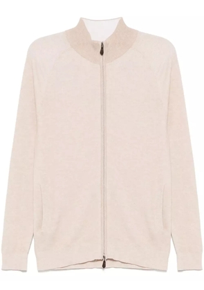 N.Peal Ribbed Full Zip sweater - Neutrals