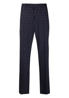 Gucci Horsebit-print straight-leg trousers - Blue