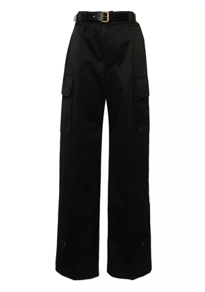 Saint Laurent Cassandre high-waist cargo trousers - Black