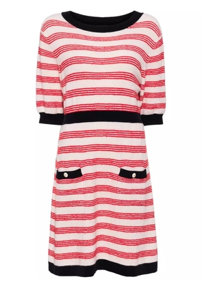 CHANEL Pre-Owned 2000s striped knitted dress - White