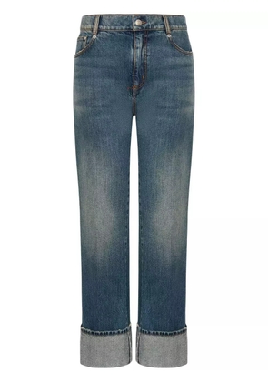 Alexander McQueen turn-up hem straight-leg jeans - Blue