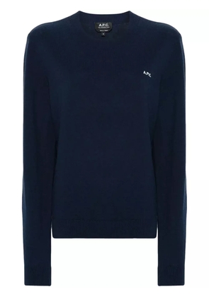 A.P.C. logo-embroidered jumper - Blue