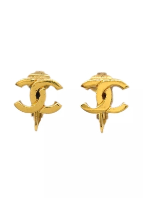 CHANEL Pre-Owned 1990-2000s CC logo clip-on earrings - Gold