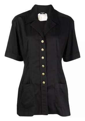CHANEL Pre-Owned CC-buttoned cotton shirt - Black