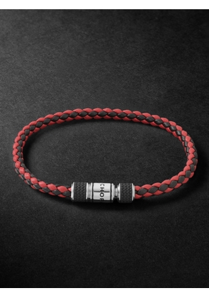 Chopard - Classic Racing Woven Leather and Silver-Tone Bracelet - Men - Red
