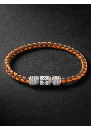 Chopard - Classic Racing Woven Leather and Silver-Tone Bracelet - Men - Yellow