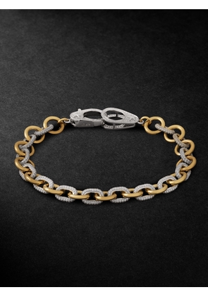 Foundrae - Midsized Mixed Link 18-Karat Yellow and White Gold Diamond Bracelet - Men - Gold