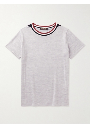 Loro Piana Kids - Striped Silk and Cotton-Blend T-Shirt - Men - Gray - Age 2
