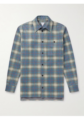 Bottega Veneta - Checked Leather Shirt - Men - Blue - IT 46